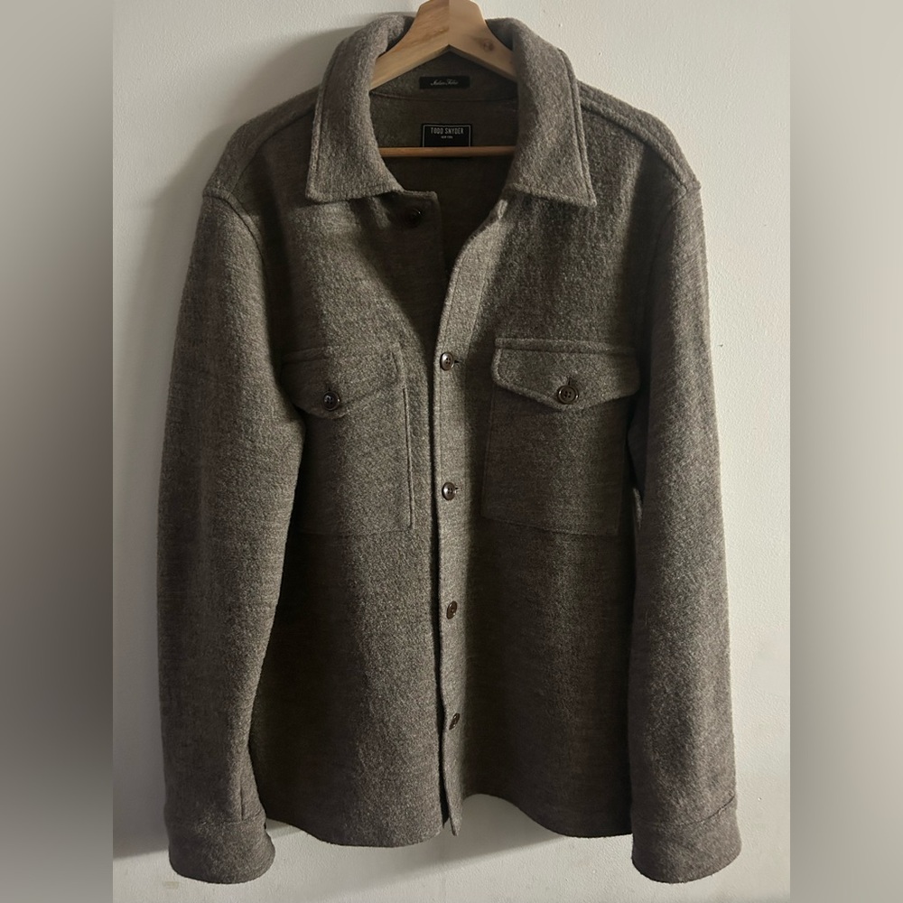 Todd Snyder Boiled Wool CPO Shirt Jacket (Burlap Brown)- M